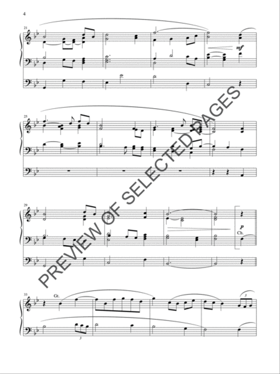 Nine Organ Pieces on Familiar Hymn Tunes 4-Part scores gallery preview page 3