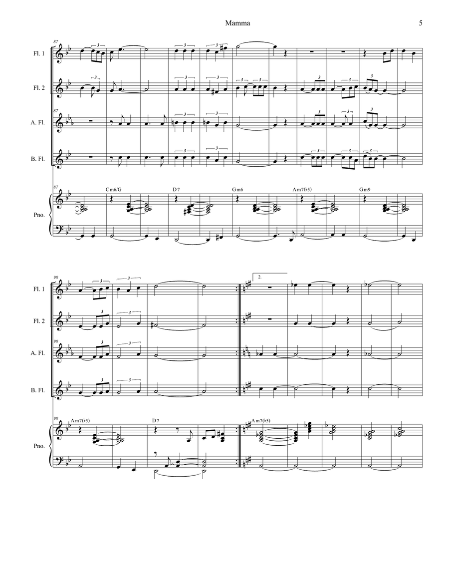 Mama (mamma) Woodwind Ensemble scores gallery preview page 5
