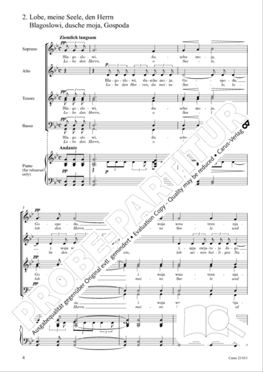 Liturgy of St. John Chrysostom op. 31 for mixed choir a cappella (Chrysostomos-Liturgie op. 31 fur Chor a cappella mit singbarem deutschem Text)