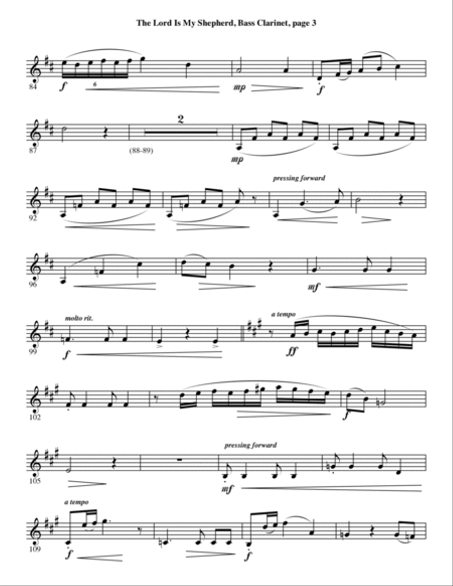 Psalm 23 - A Journey With The Shepherd - Bass Clarinet (sub. Bassoon) Choir scores gallery preview page 6