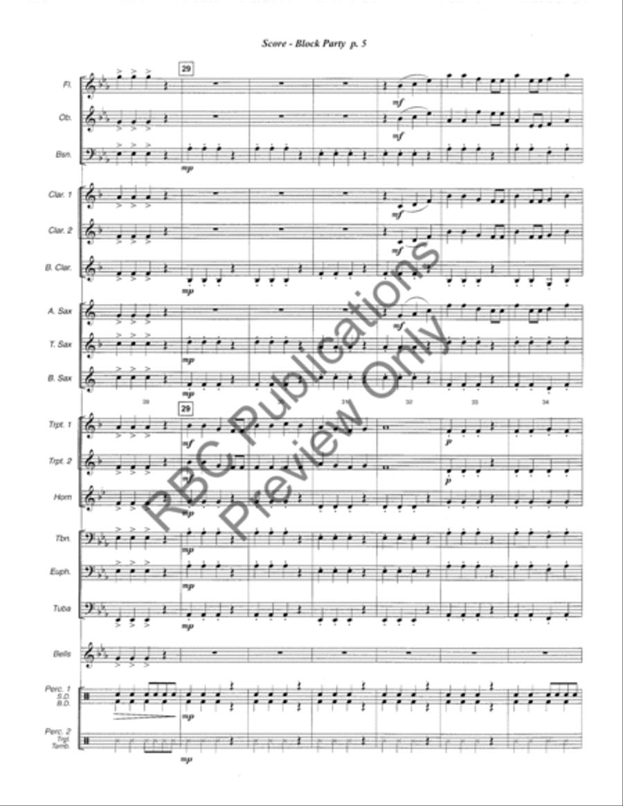 Block Party (Score) Concert Band scores gallery preview page 9