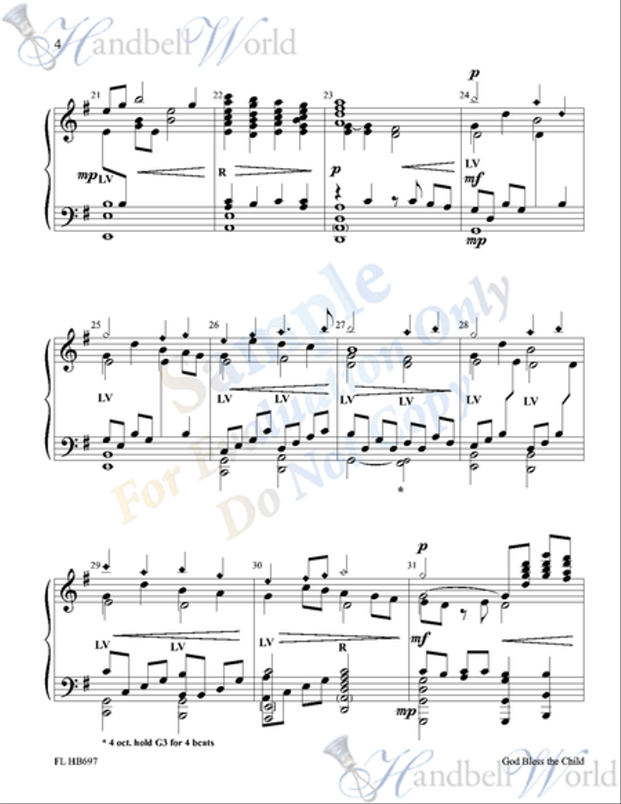God Bless the Child Handbell Choir scores gallery preview page 3