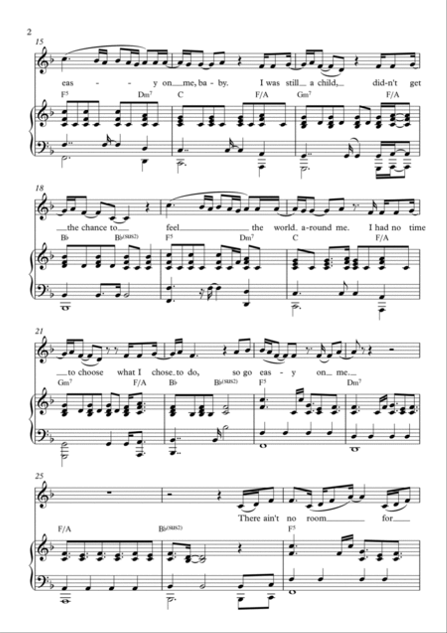 Easy On Me Piano, Vocal, Guitar scores gallery preview page 2