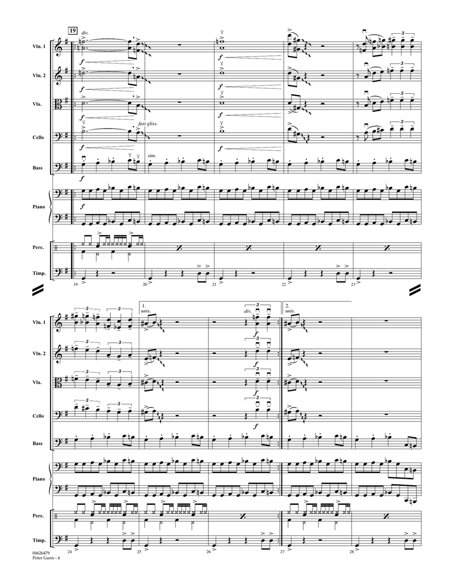 Peter Gunn - Full Score Peter Gunn - Full Score Orchestra scores gallery preview page 4
