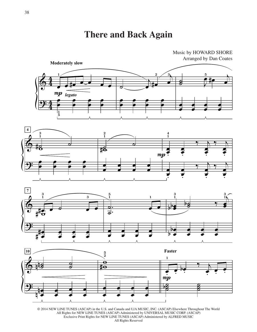 There And Back Again (from The Hobbit: The Battle of the Five Armies) (arr. Dan Coates) Easy Piano scores gallery preview page 1