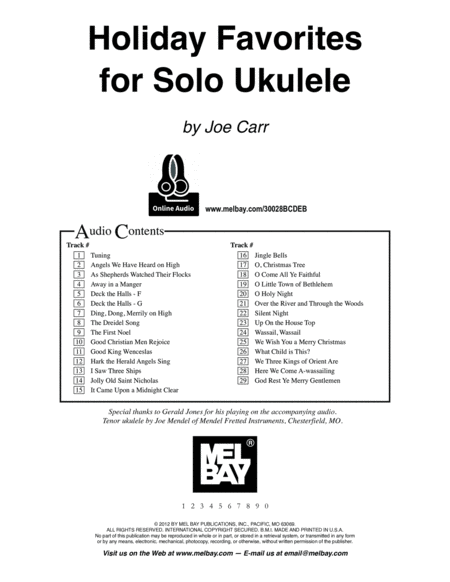 Holiday Favorites for Solo Ukulele image number null