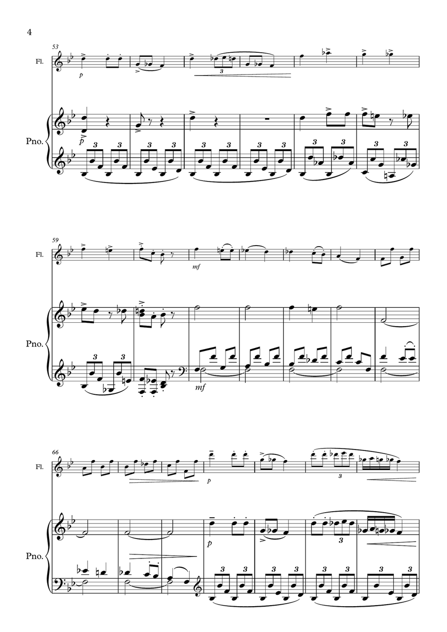 Humoresque No.8, A.Dvorak (flute and piano) Flute Solo scores gallery preview page 4