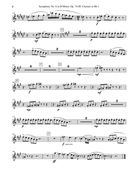 ‪Tchaikovsky‬ Symphony No. 6, Movement III - Clarinet in Bb 1 (Transposed Part), Op. 74