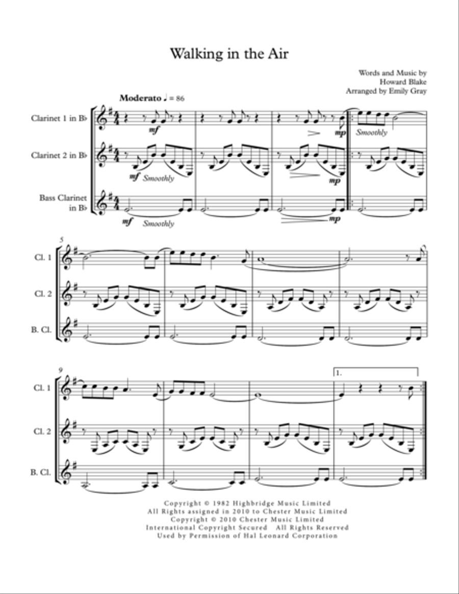 Walking In The Air Walking In The Air Woodwind Trio scores gallery preview page 2