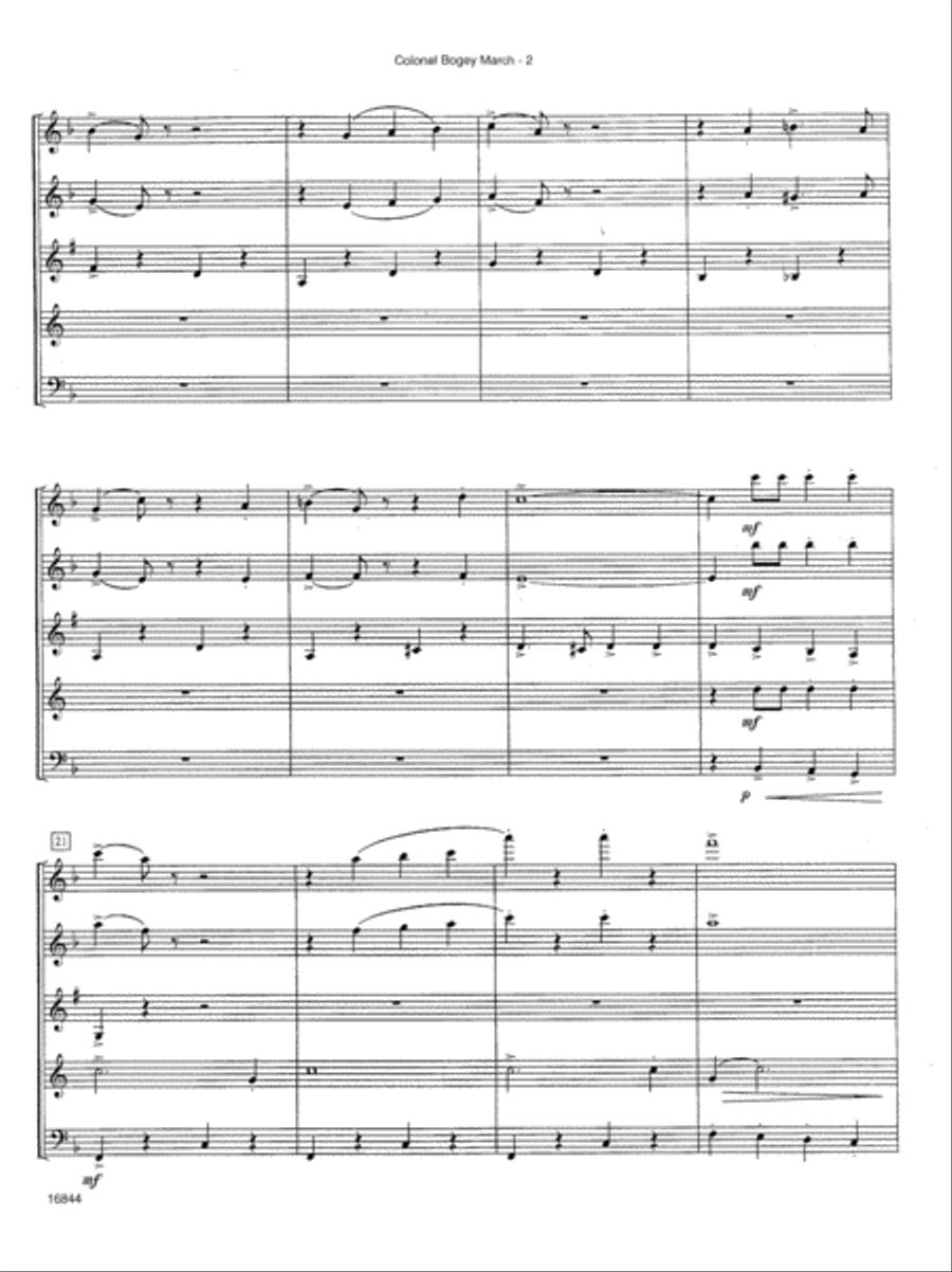 Colonel Bogey March Woodwind Quintet scores gallery preview page 3
