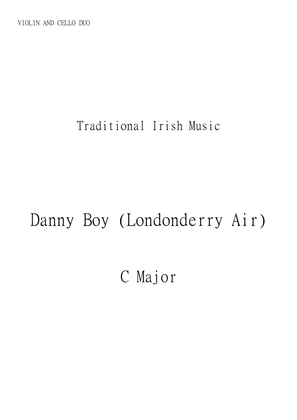 Danny Boy (Londonderry Air) for Cello and Violin Duo in C major. Early Intermediate.