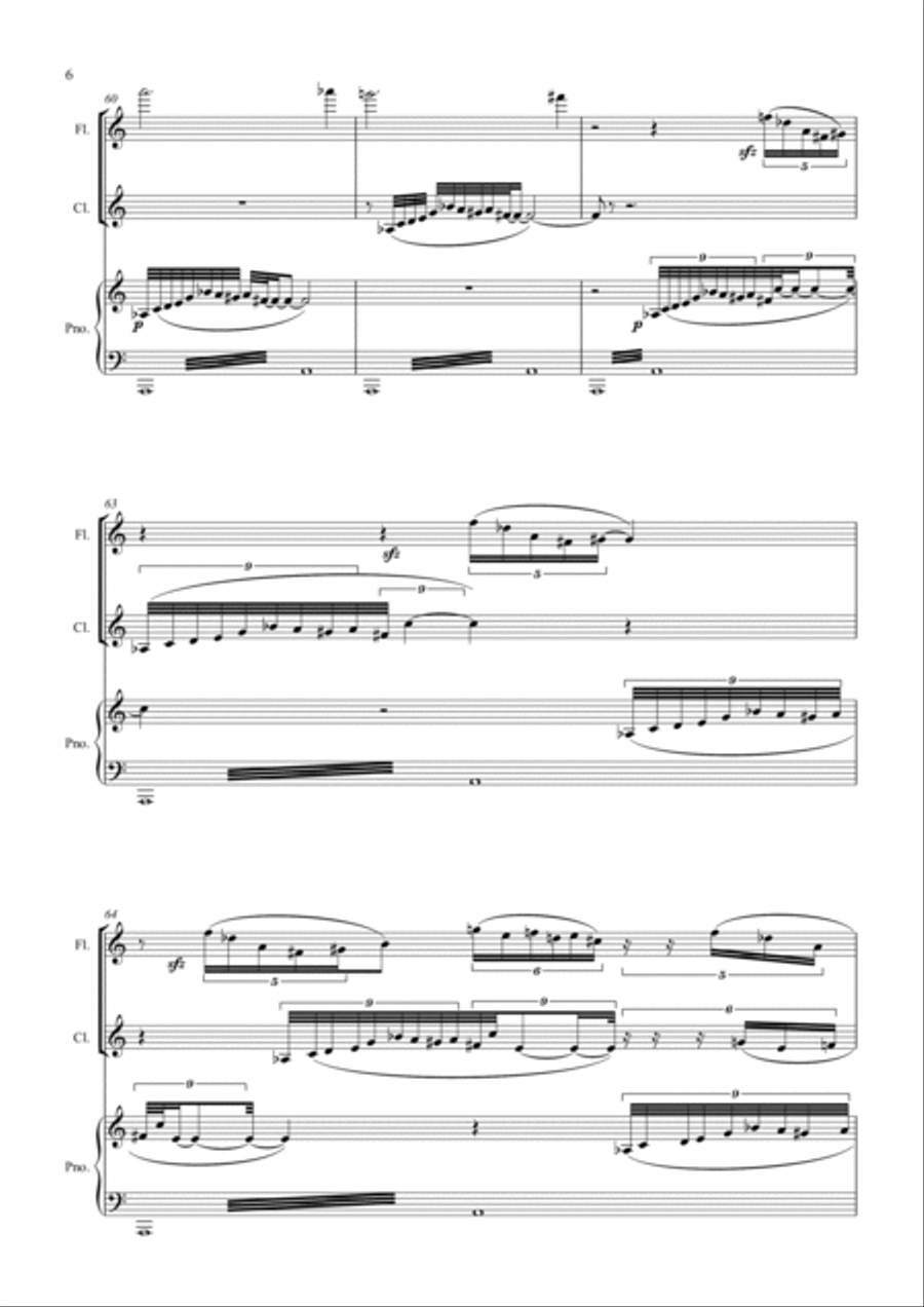 HETEROCICLOS. Versión para flauta, clarinete y piano. Woodwind Duet scores gallery preview page 6