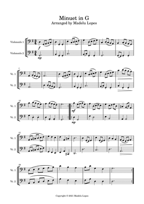 Book cover for Minuet in G major- Cello duo