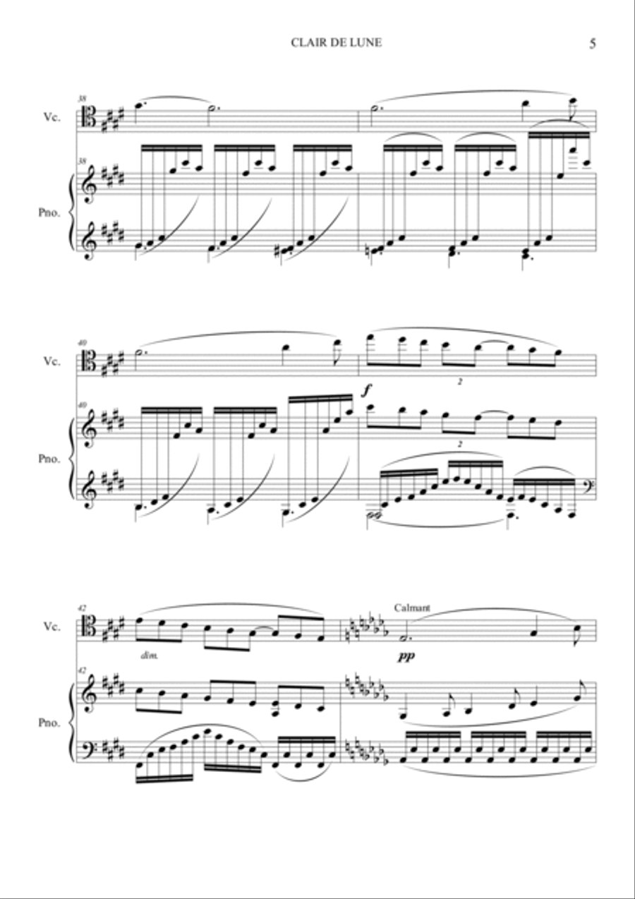 Clair de Lune Piano scores gallery preview page 5