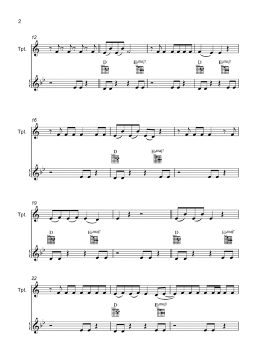 Unholy B-Flat Trumpet scores gallery preview page 2