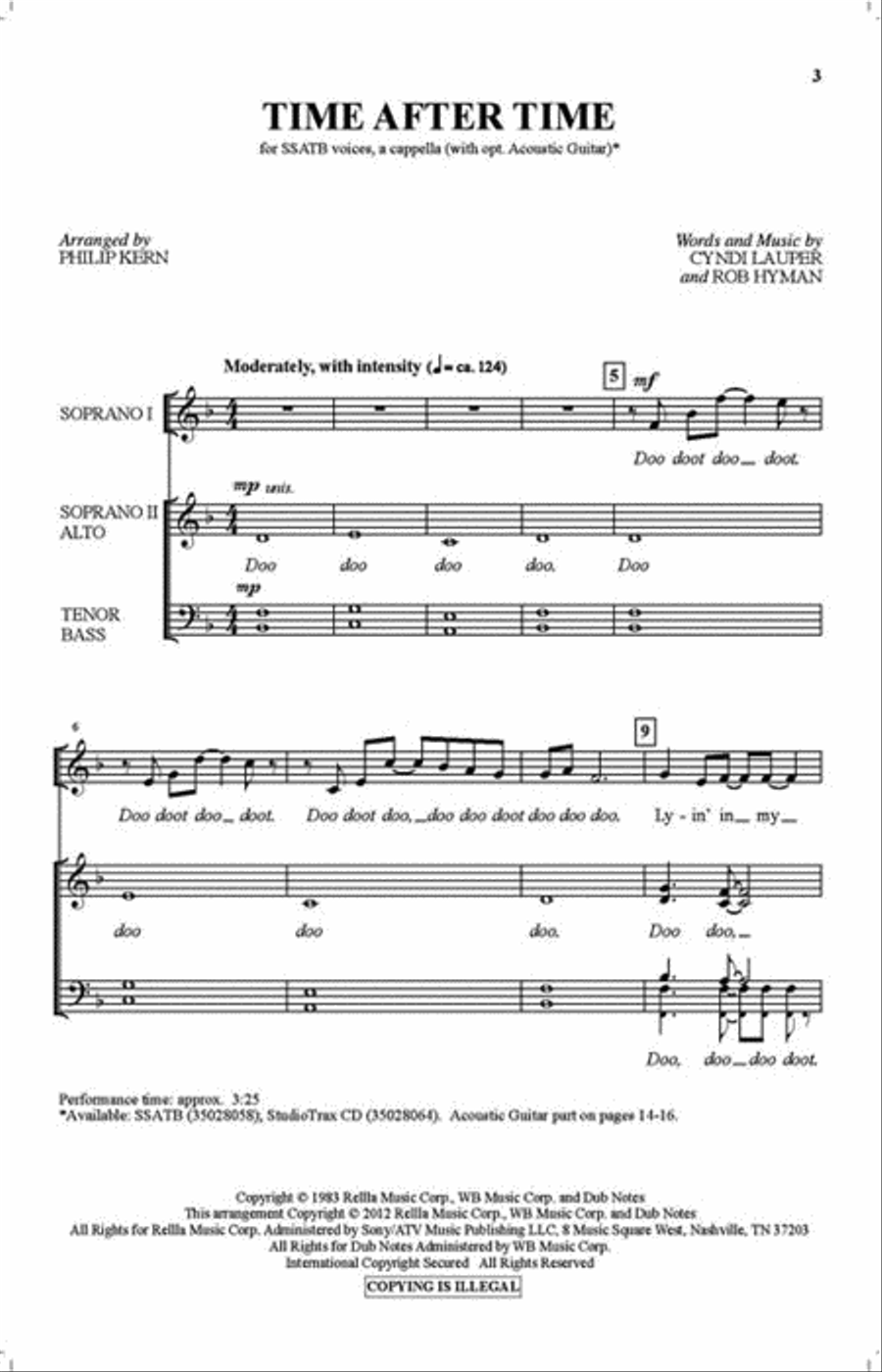 Time After Time SSATB scores gallery preview page 2