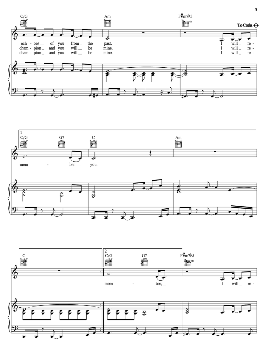 I Will Remember You I Will Remember You Piano, Vocal, Guitar scores gallery preview page 3
