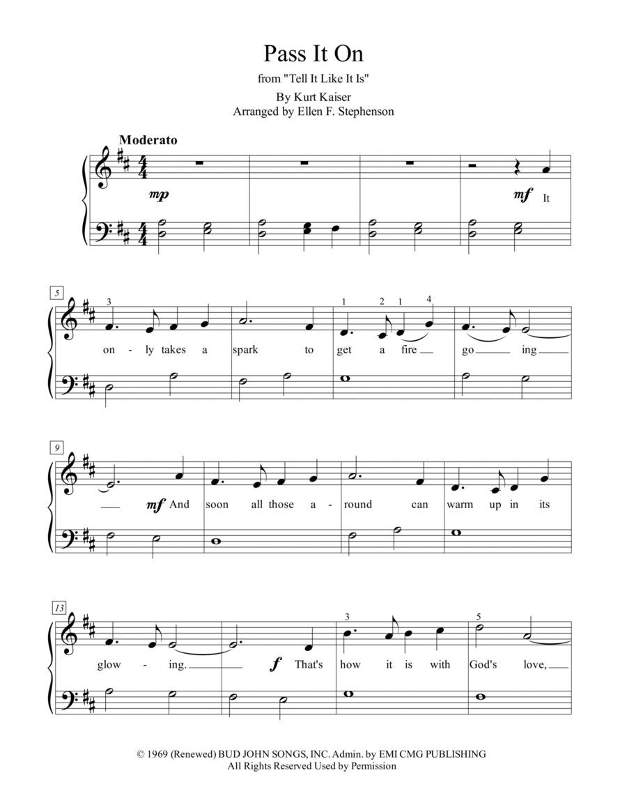 Pass It On Voice scores gallery preview page 1