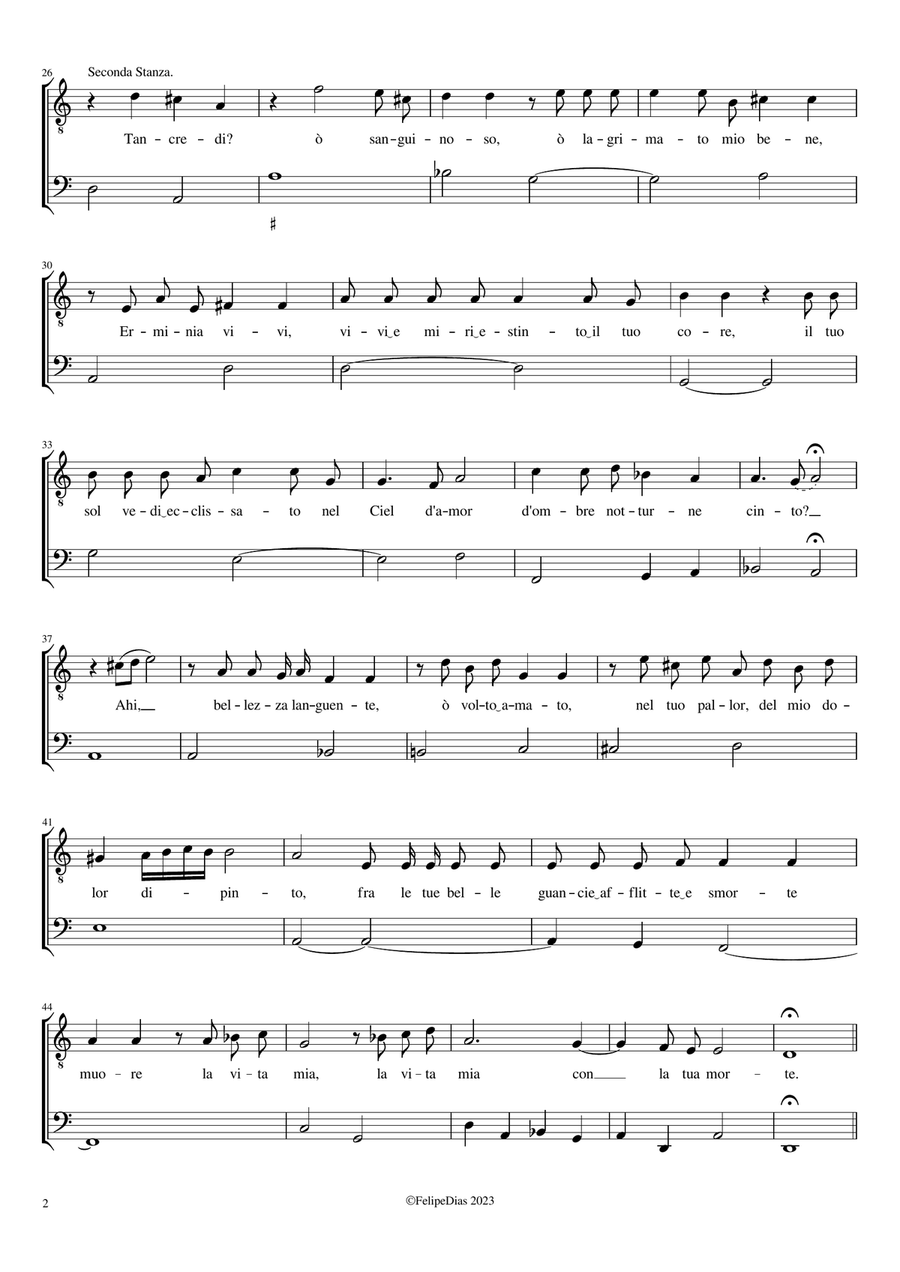 Le lagrime d'Erminia (La bella Erminia, sconsolata amante) High Voice scores gallery preview page 2