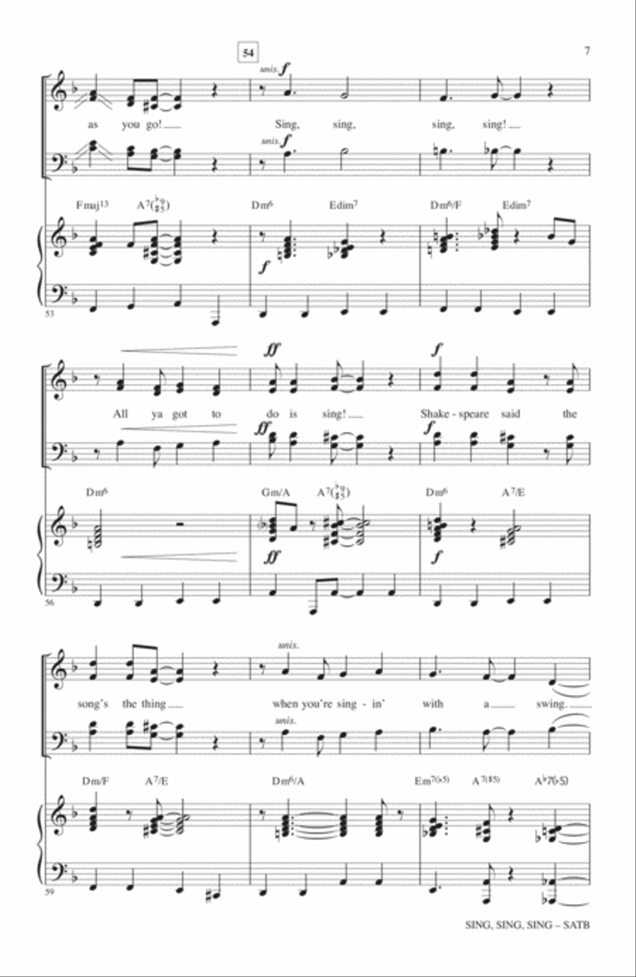 Sing, Sing, Sing 4-Part scores gallery preview page 6