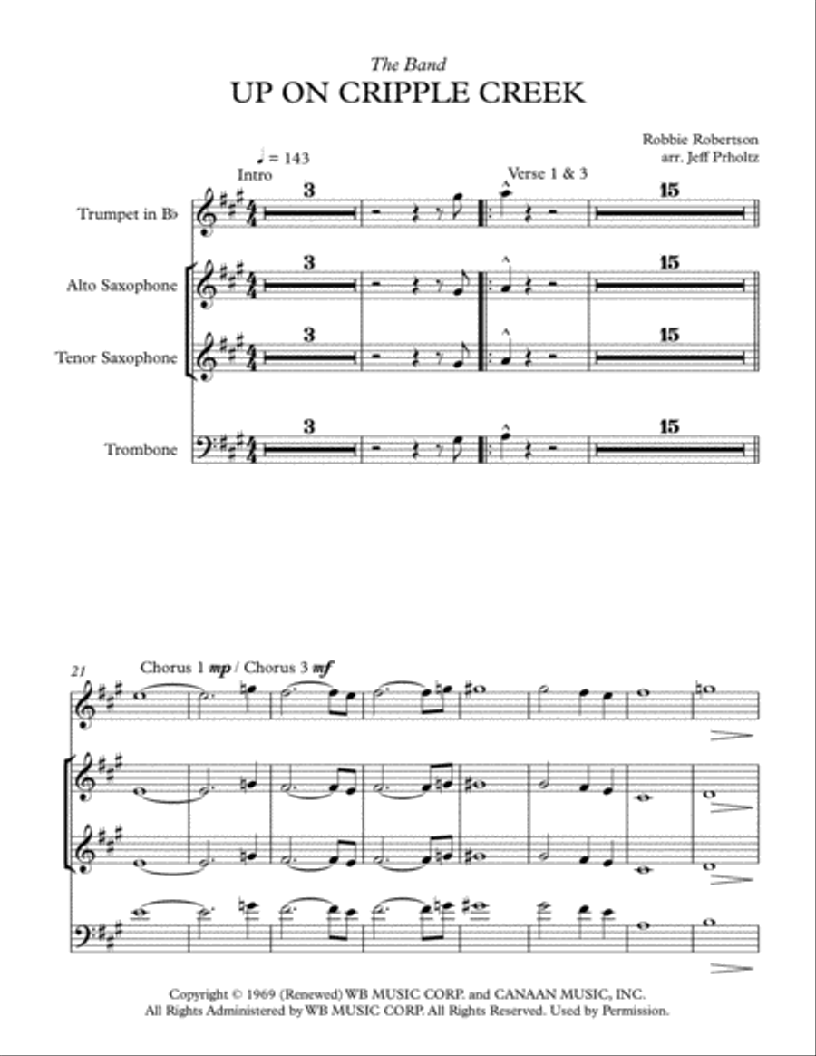 Up On Cripple Creek Small Ensemble scores gallery preview page 1