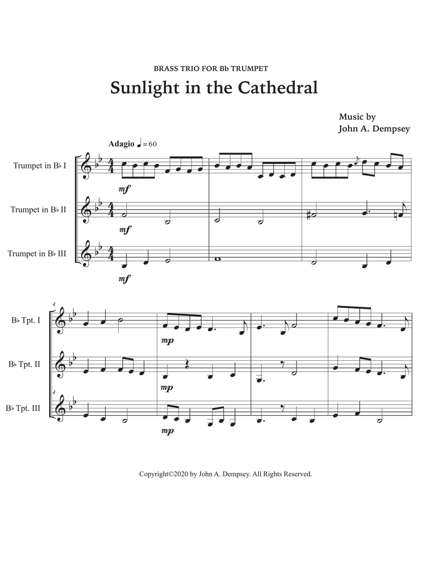 Sunlight in the Cathedral (Mountain Prelude): Trumpet Trio Trumpet Trio scores gallery preview page 5