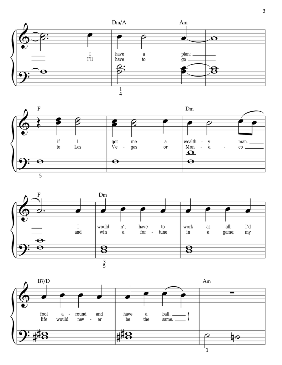 Money, Money, Money Money, Money, Money Easy Piano scores gallery preview page 3