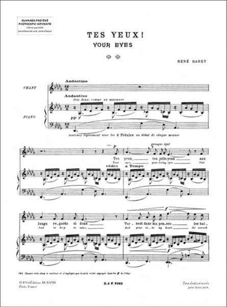 Tes Yeux Mezzo-Piano