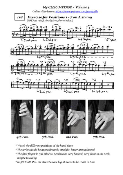 "My CELLO METHOD" Volume 5 - Learning & Mastering positions 5 - 7