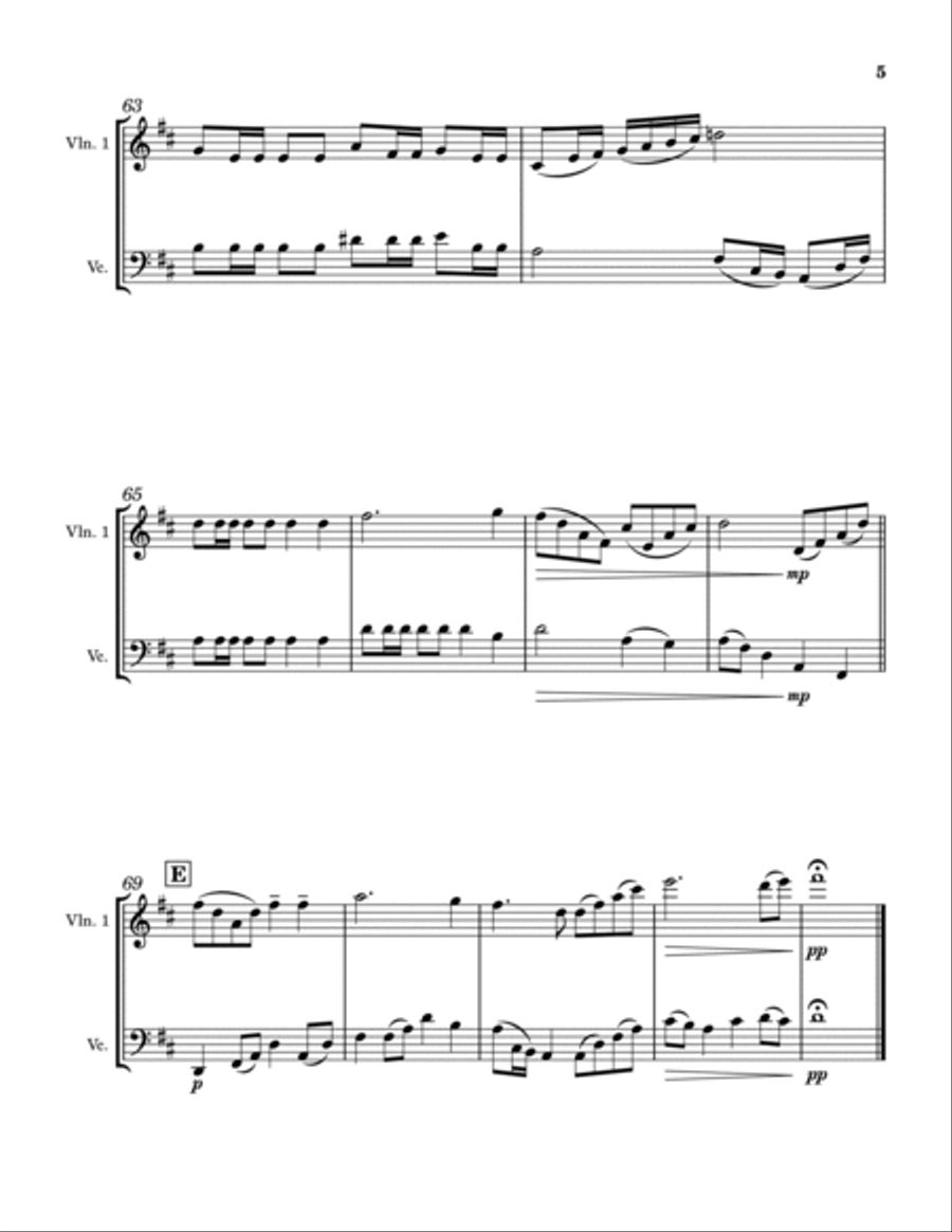 Beautiful Savior (Fairest Lord Jesus) - Violin & Cello Duet String Duet scores gallery preview page 5