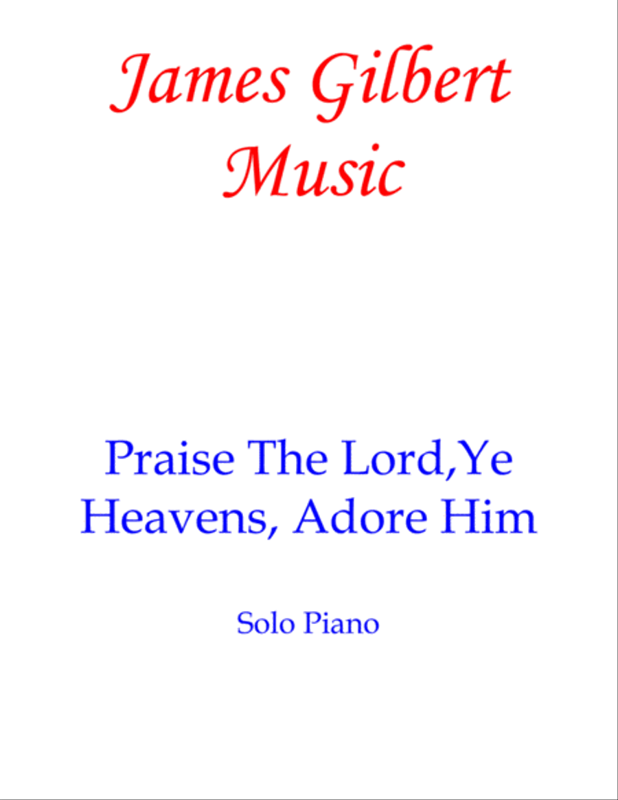 Praise The Lord, Ye Heavens, Adore Him Piano Solo scores gallery preview page 1