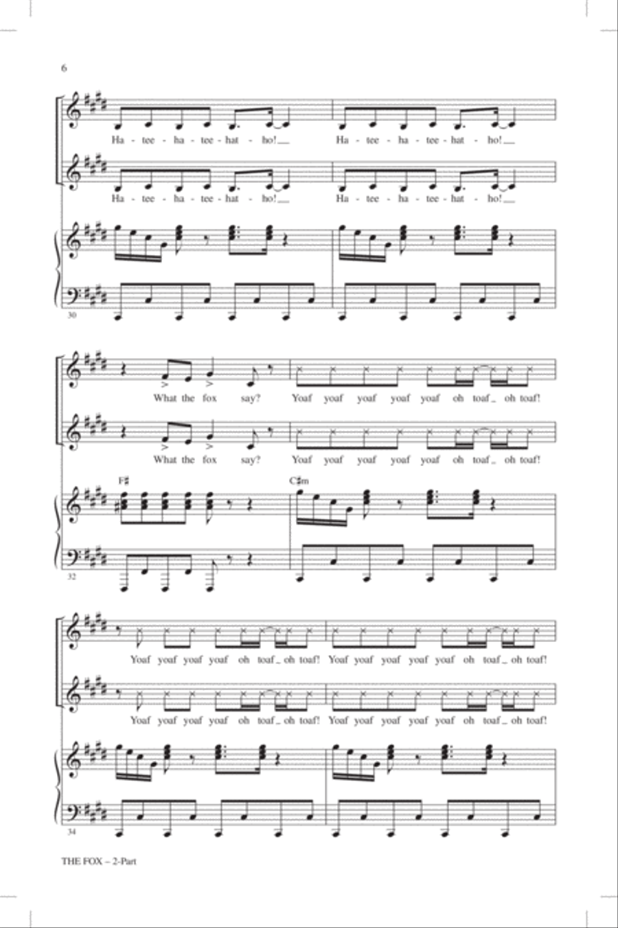 The Fox (What Does The Fox Say?) (arr. Mark Brymer) 2-Part scores gallery preview page 5