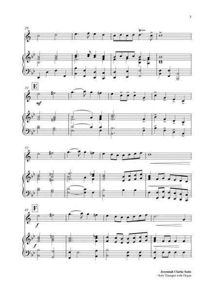 Jeremiah Clarke Suite No. 1 - Solo Trumpet and Organ Score and Parts PDF image number null