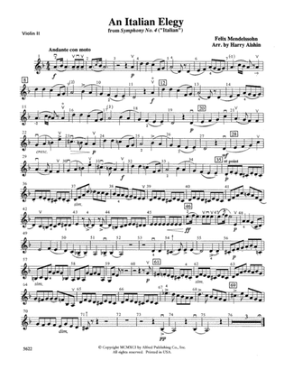 An Italian Elegy, from Symphony No. 4 "Italian": 2nd Violin