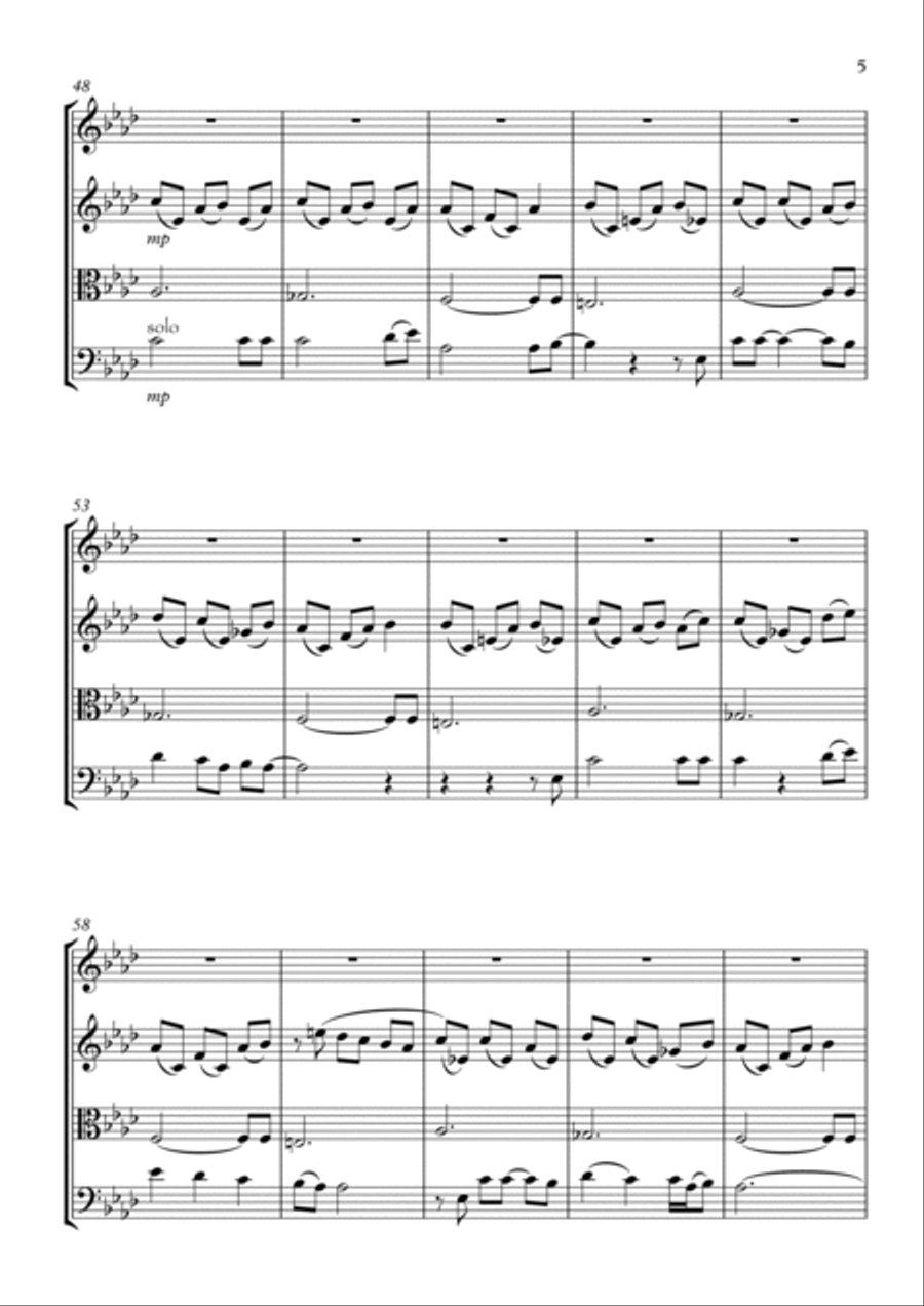 Three Times A Lady String Quartet scores gallery preview page 5