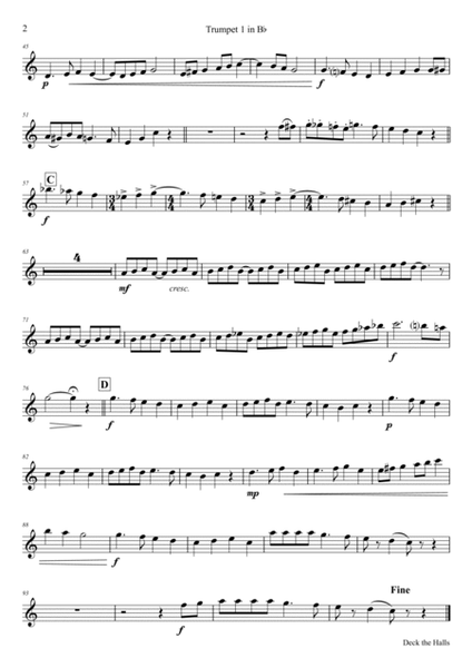Deck the halls - Christmas Carol Polyphonic - Trumpet Trio