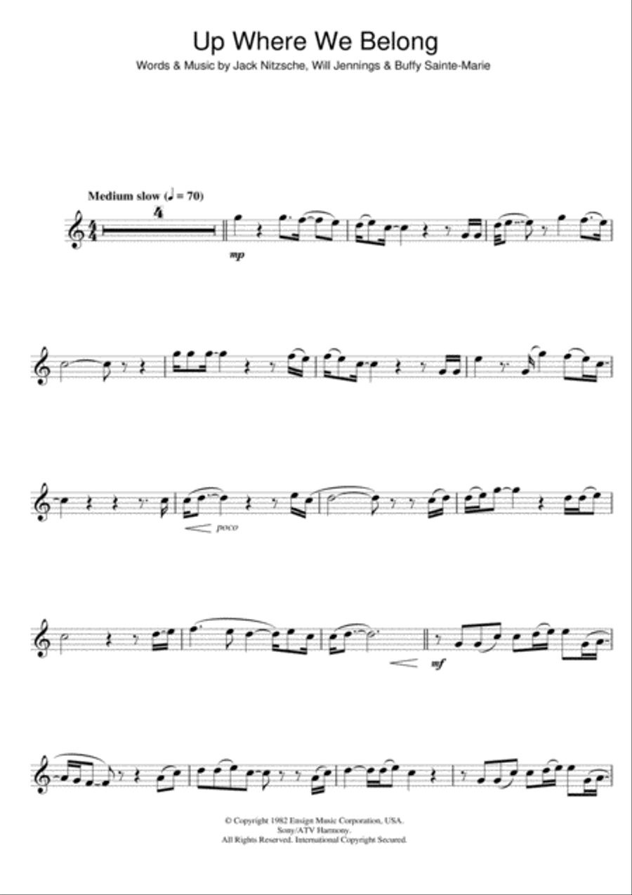 Up Where We Belong (from An Officer And A Gentleman) Flute Solo scores gallery preview page 1