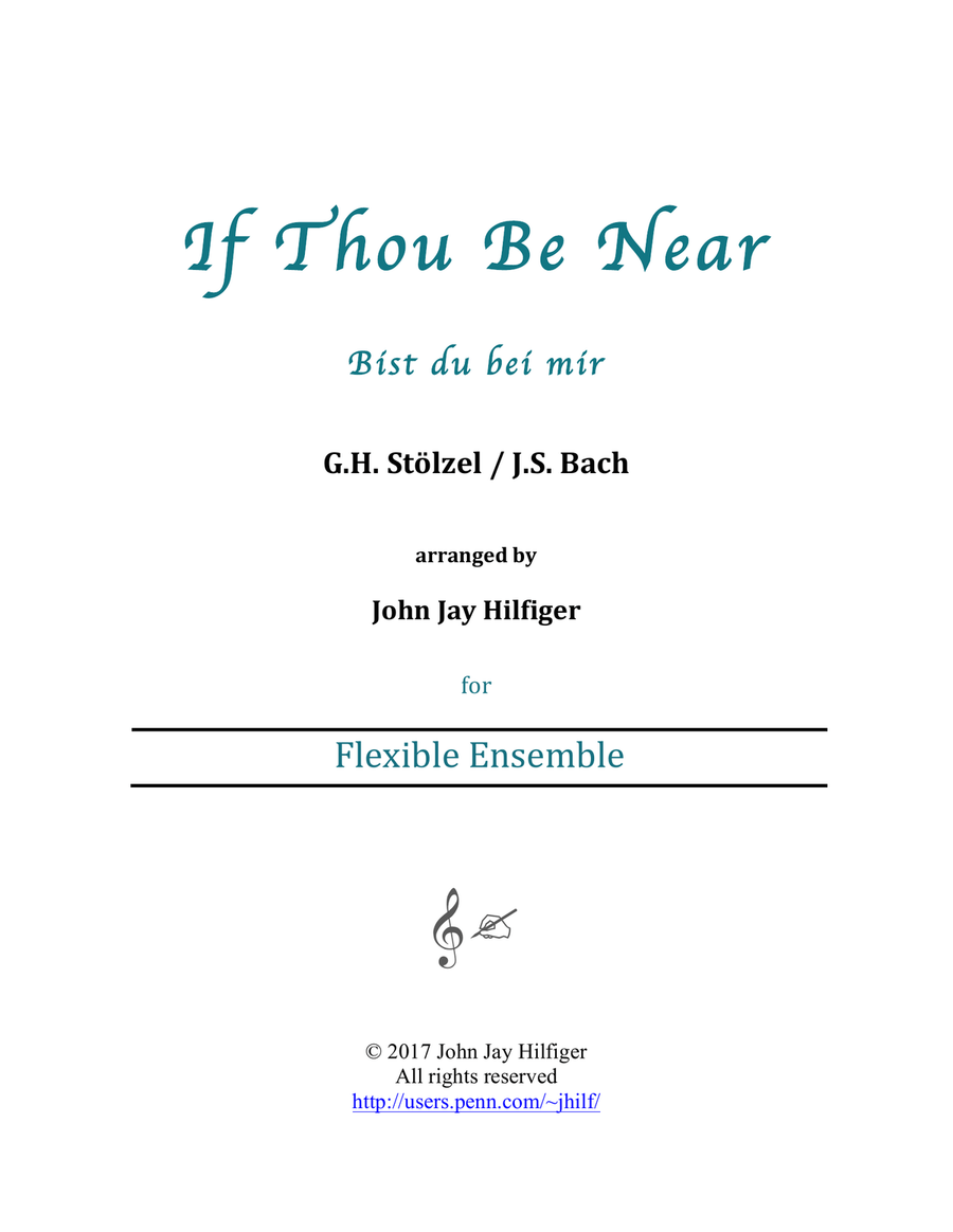 If Thou Be Near (Bist du bei mir) - flexible ensemble Large Ensemble scores gallery preview page 1