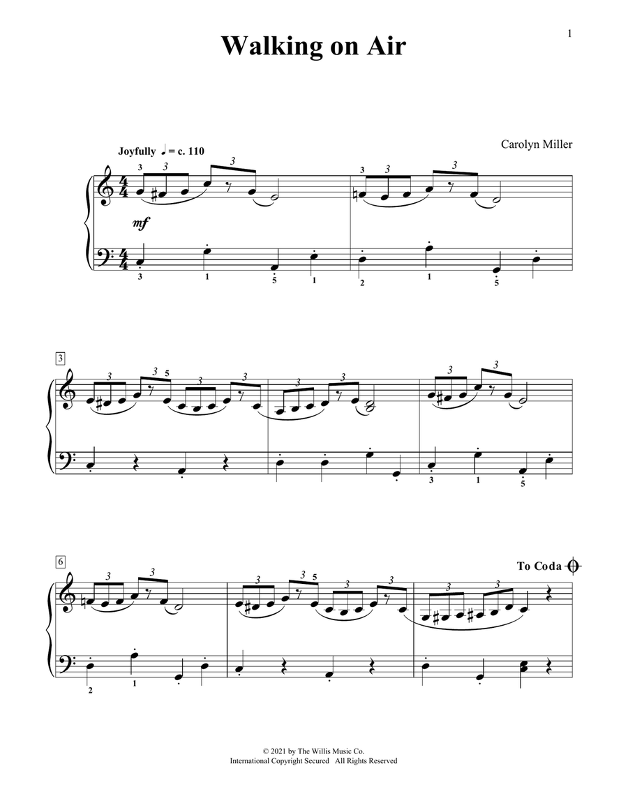 Walking On Air Walking On Air Piano Method scores gallery preview page 1