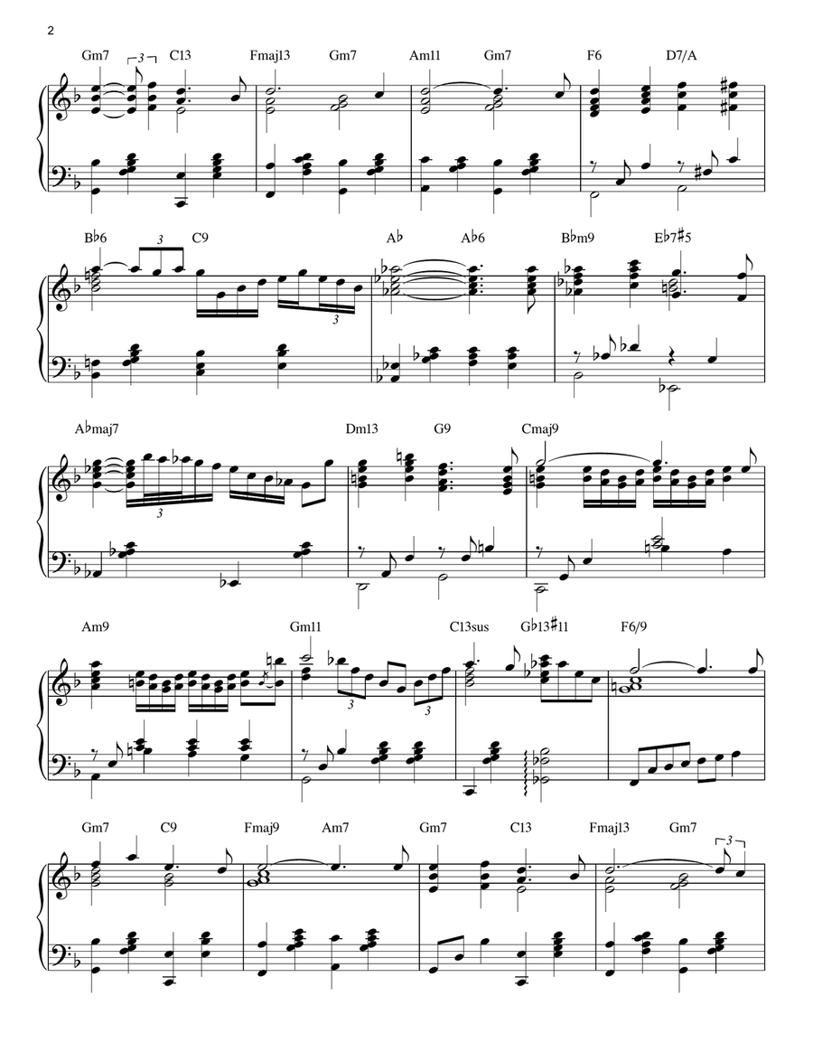 Long Ago (And Far Away) [Jazz version] (arr. Brent Edstrom) Piano Solo scores gallery preview page 2