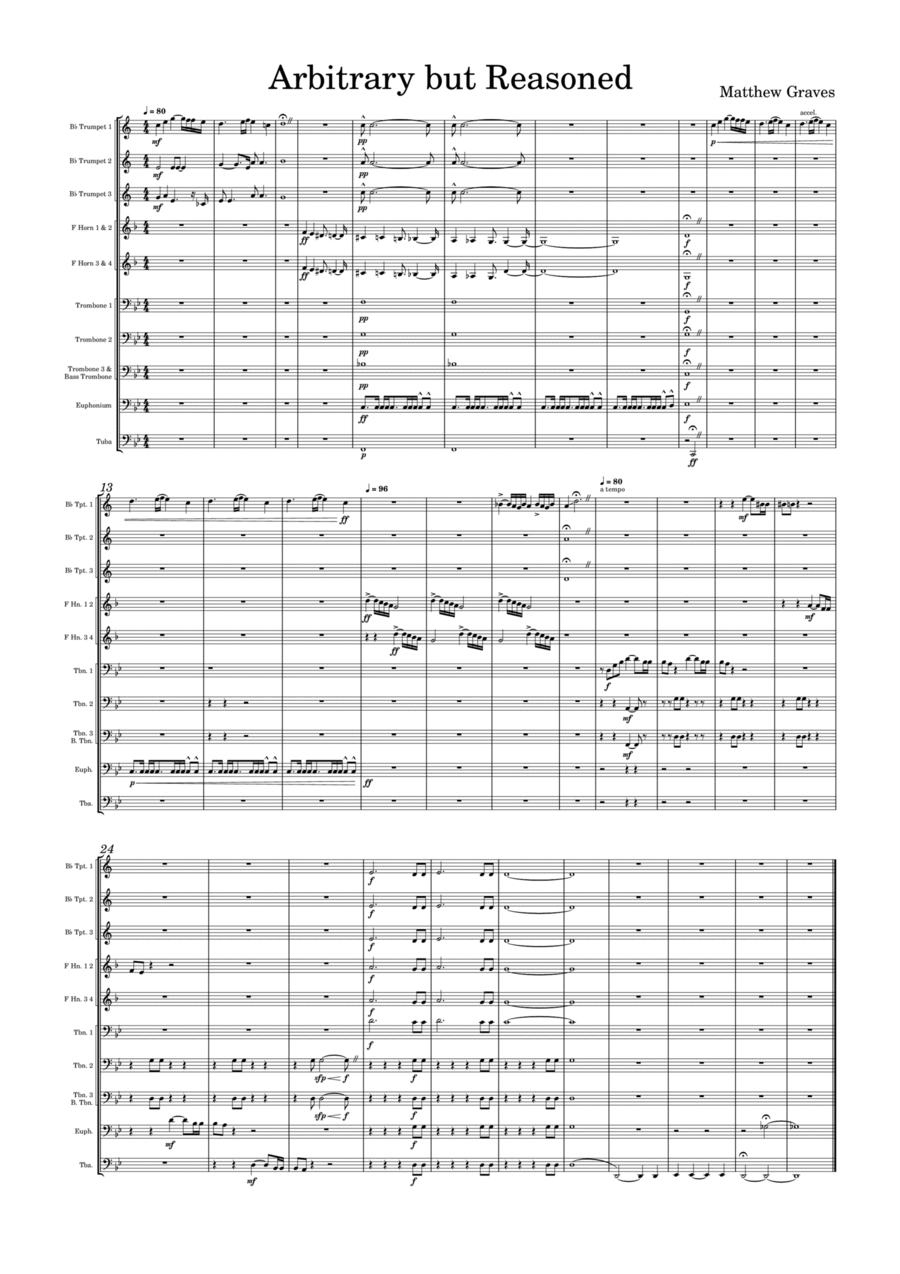 Arbitrary but Reasoned Brass Ensemble scores gallery preview page 1
