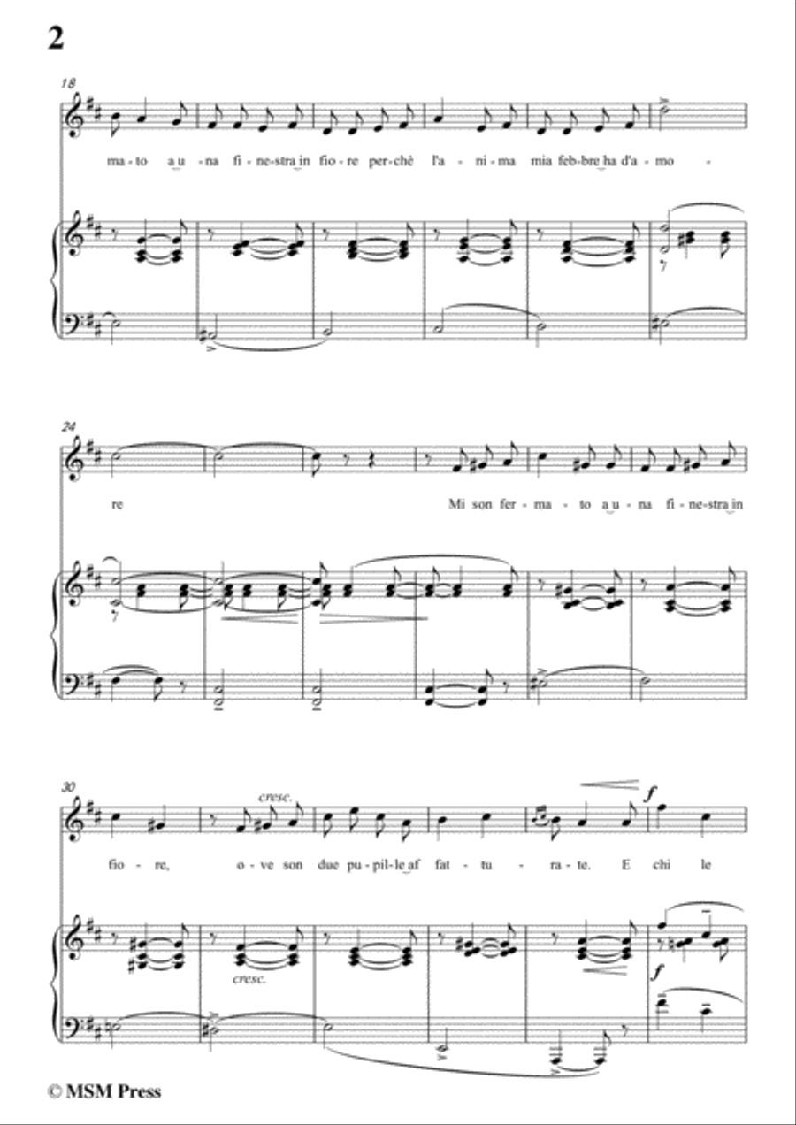 Tosti-Luna d'estate! in D Major,for Voice and Piano Voice Solo scores gallery preview page 4