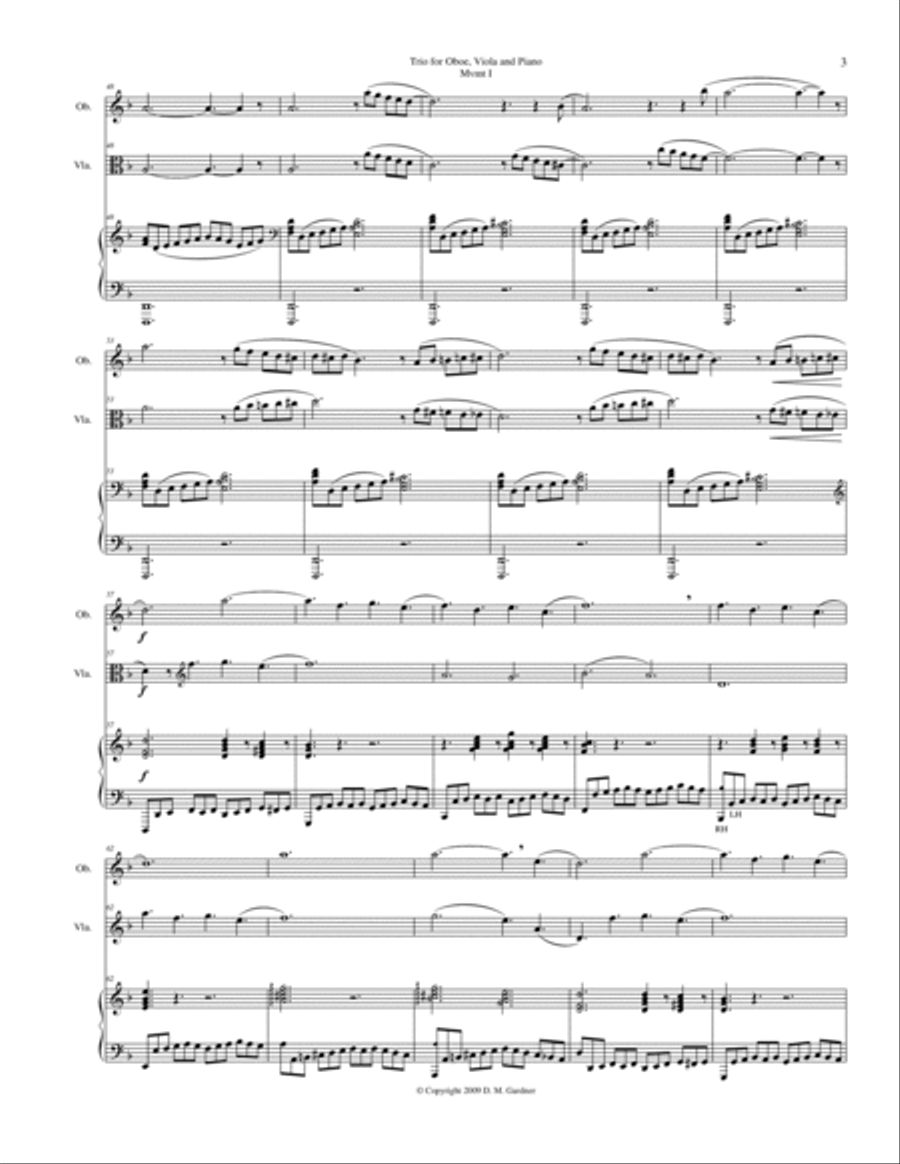Trio for Oboe, Viola and Piano Small Ensemble scores gallery preview page 3