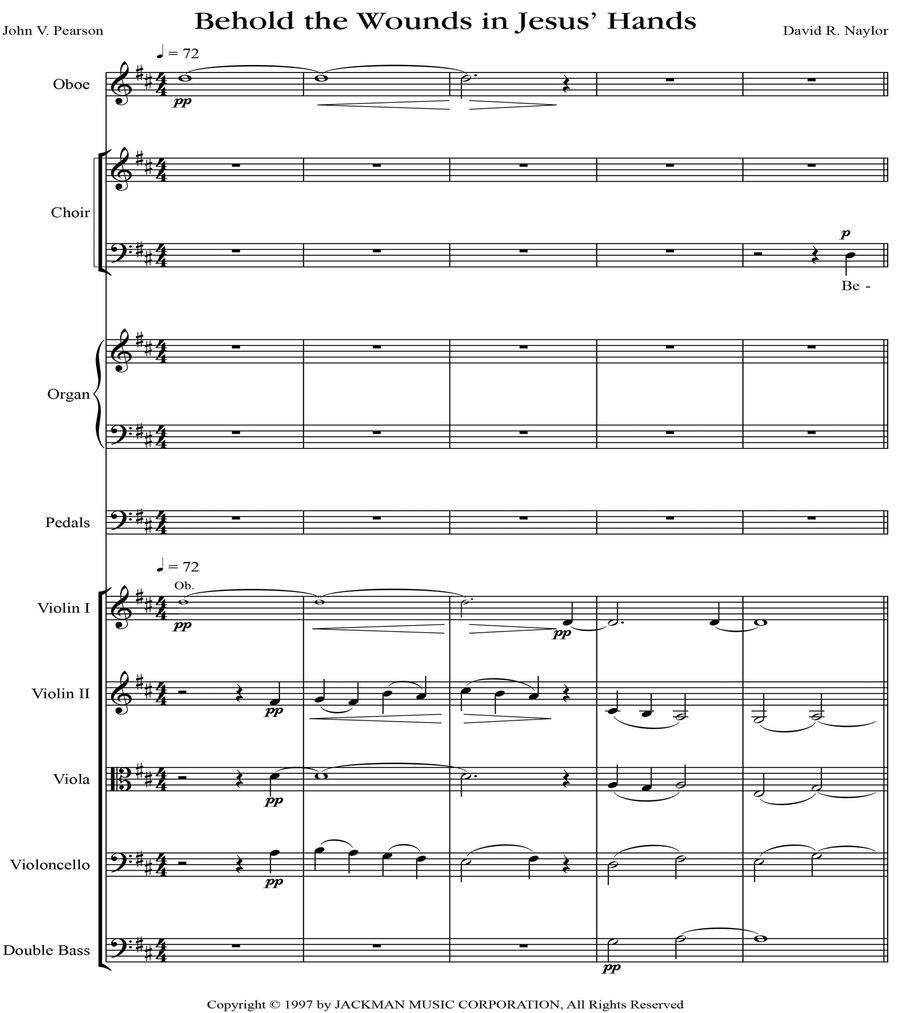 Behold the Wounds in Jesus' Hands - Orchestration 4-Part scores gallery preview page 2