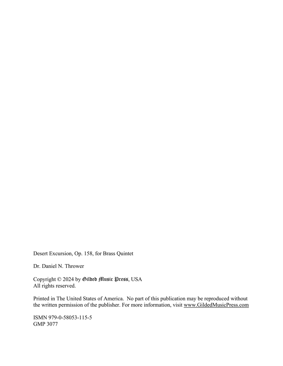 Desert Excursion, Op. 158 Brass Quintet scores gallery preview page 2