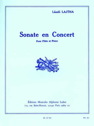 Book cover for Concert Sonata, For Flute And Piano
