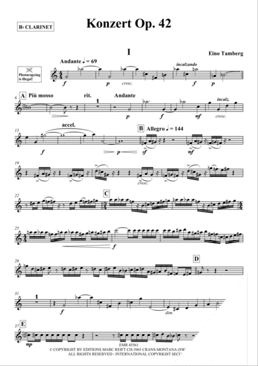 Konzert Op. 42 Clarinet Solo scores gallery preview page 3