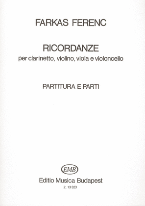 Book cover for Ricordanze per clarinetto, violino, viola e viol