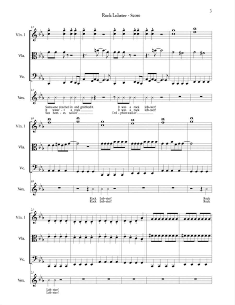Rock Lobster String Trio scores gallery preview page 3