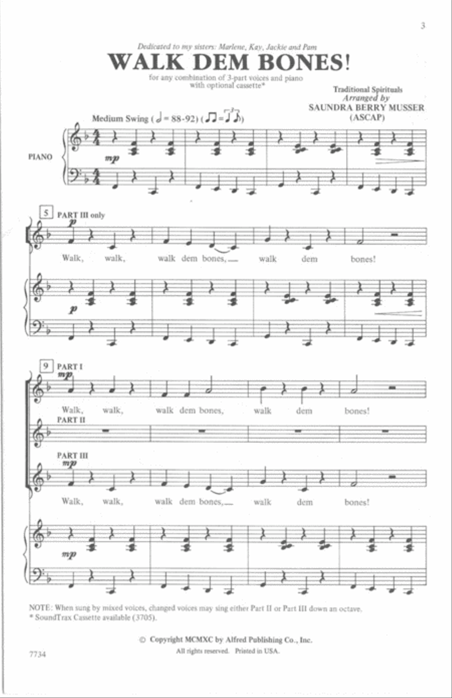 Walk Dem Bones! Walk Dem Bones! 3-Part scores gallery preview page 2